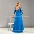 vestido de festa longo 2017 New Evening Gowns Plus Size Long Half Sleeve Royal Blue The Mother Of Bride Dress MM917